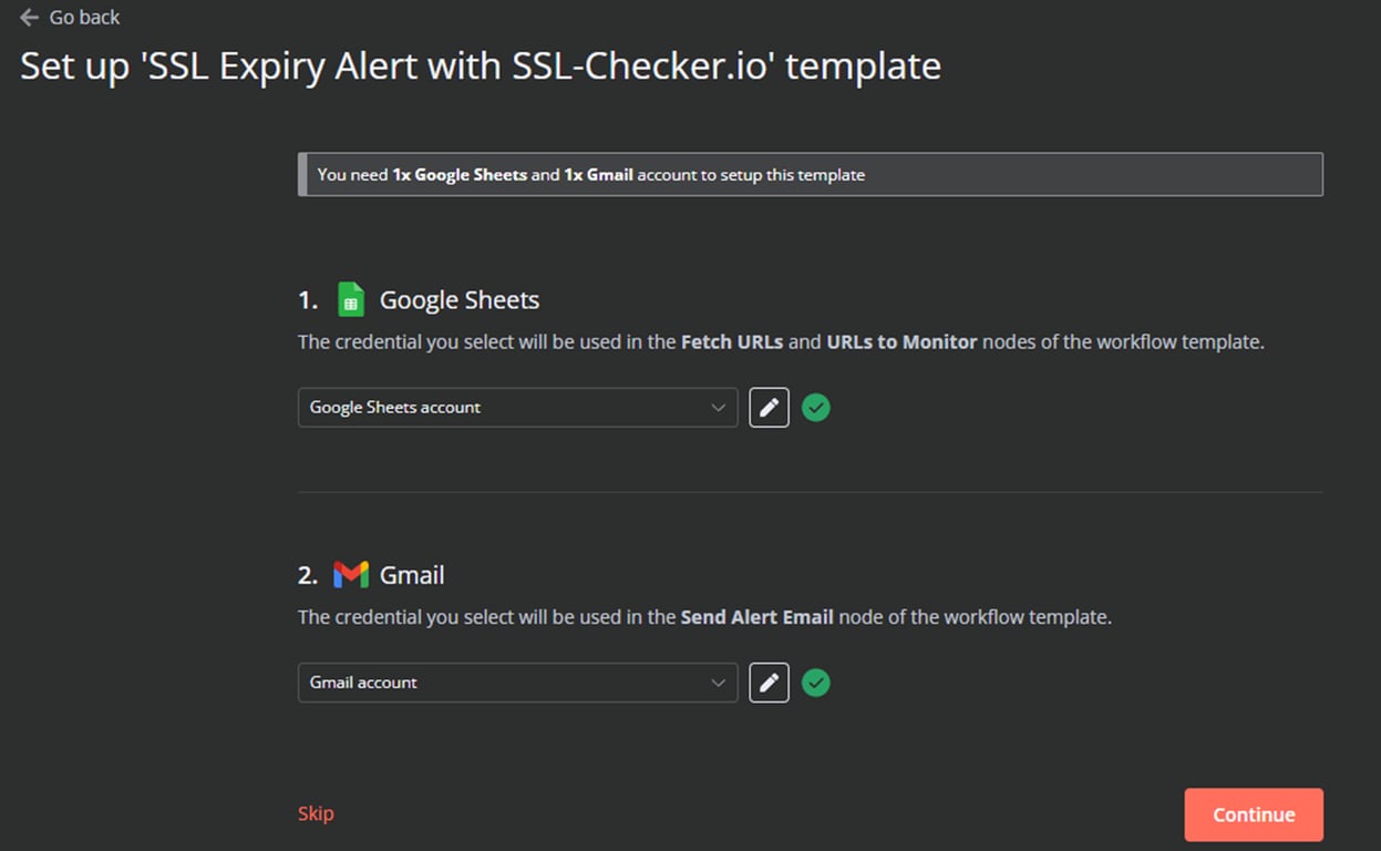 自己ホスト環境へ自動インポートする際のn8nインスタンス画面