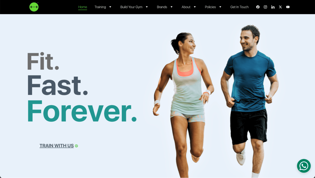 Formula Fitness Indiaのランディングページ