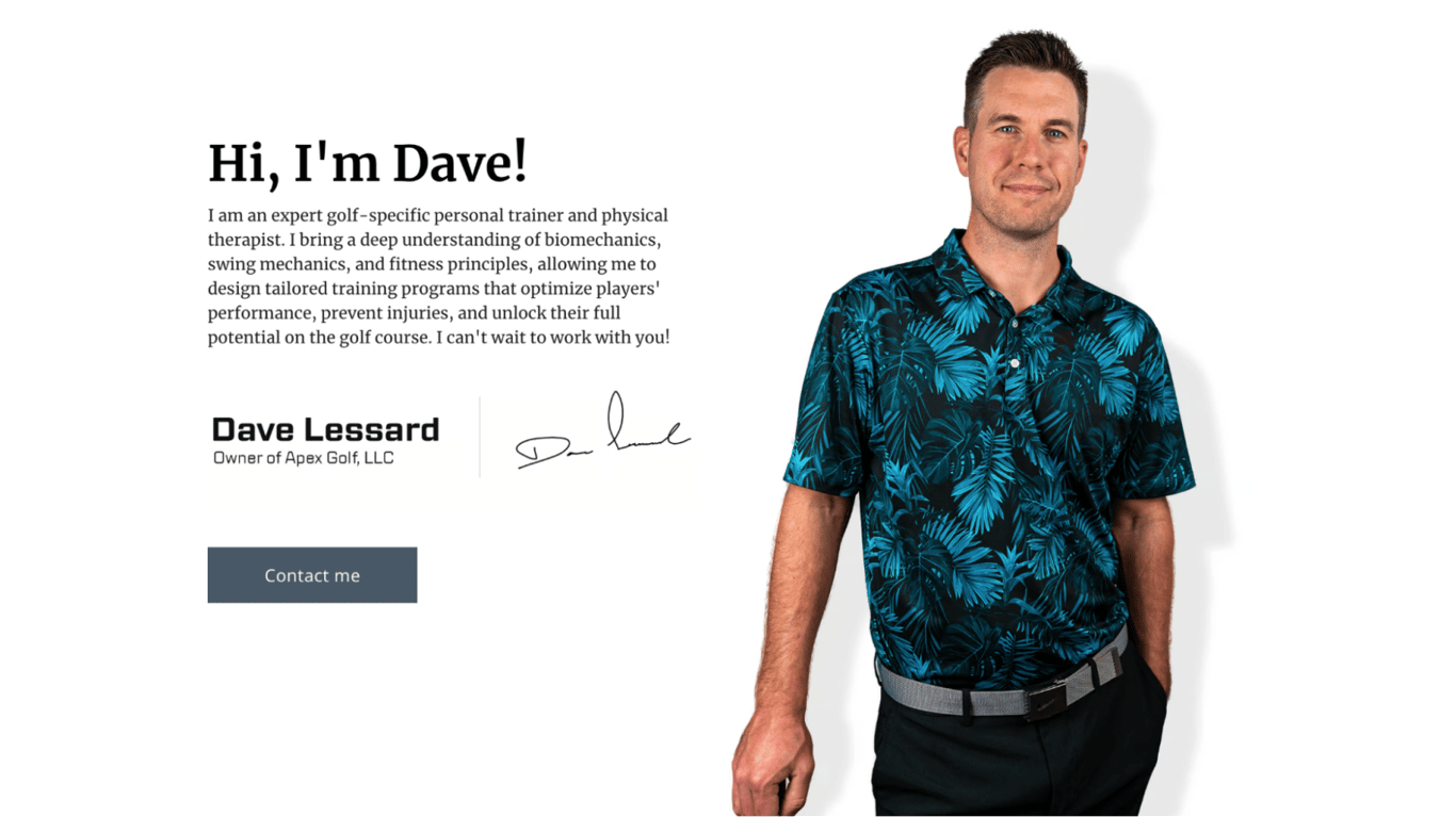 Apex GolfのDaveセクション詳細