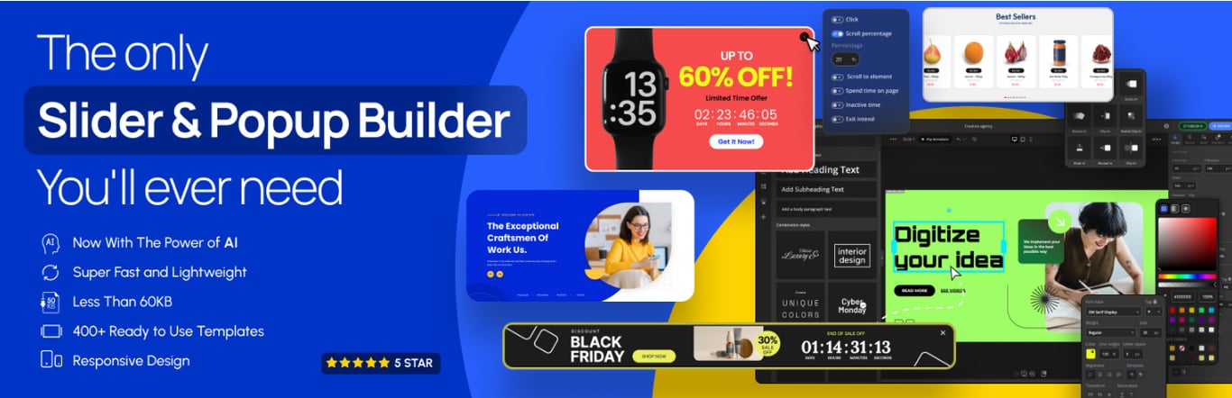 Depicter Slider and Popup Builderのプラグインバナー