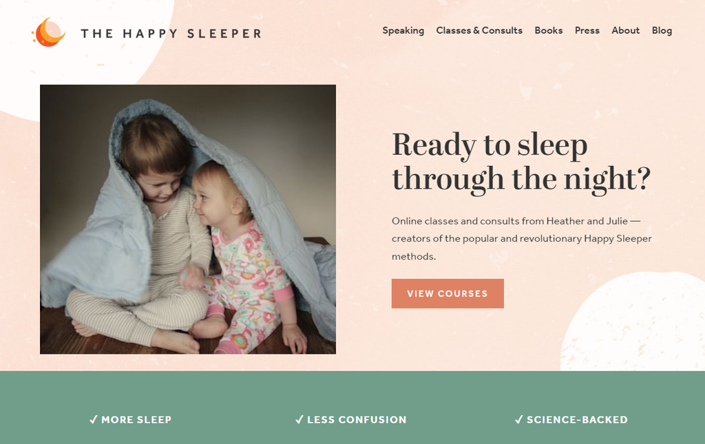 The Happy SleeperのWebサイト