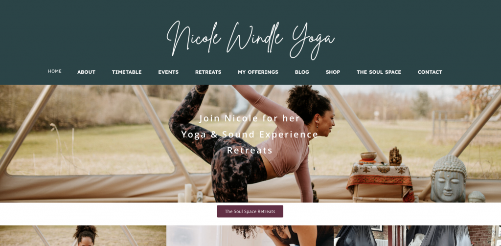 Nicole Windle YogaのWebサイト
