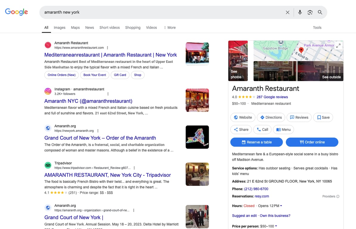 Googleの検索結果ページ