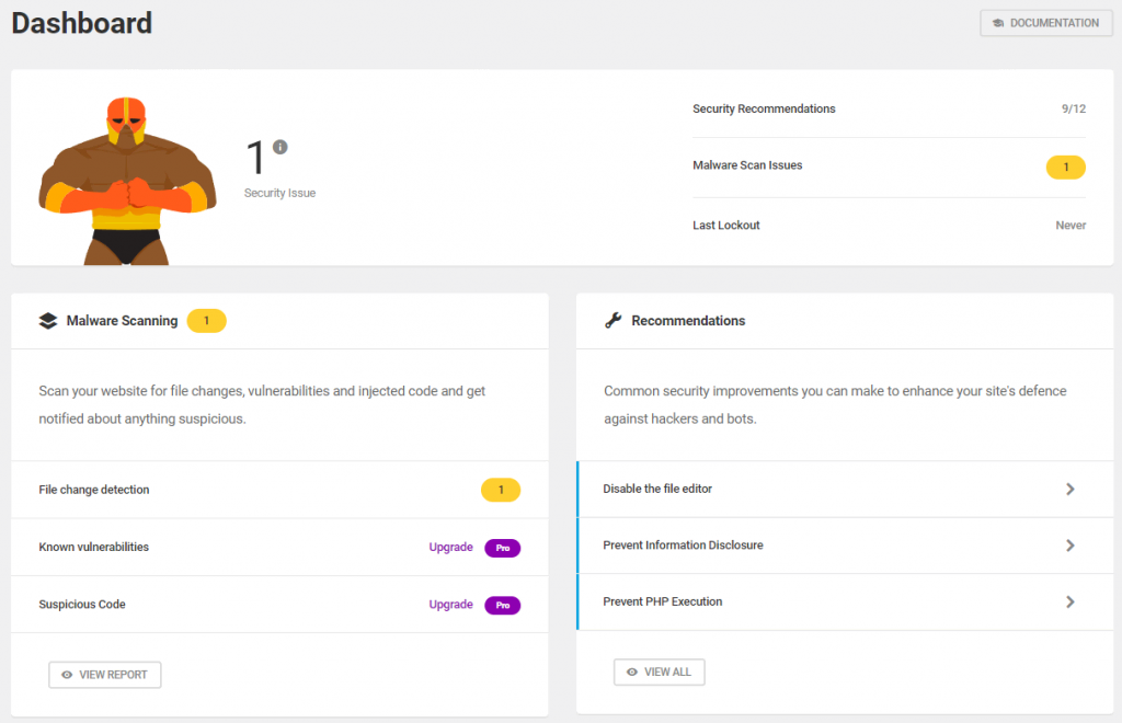 Defender Security dashboard