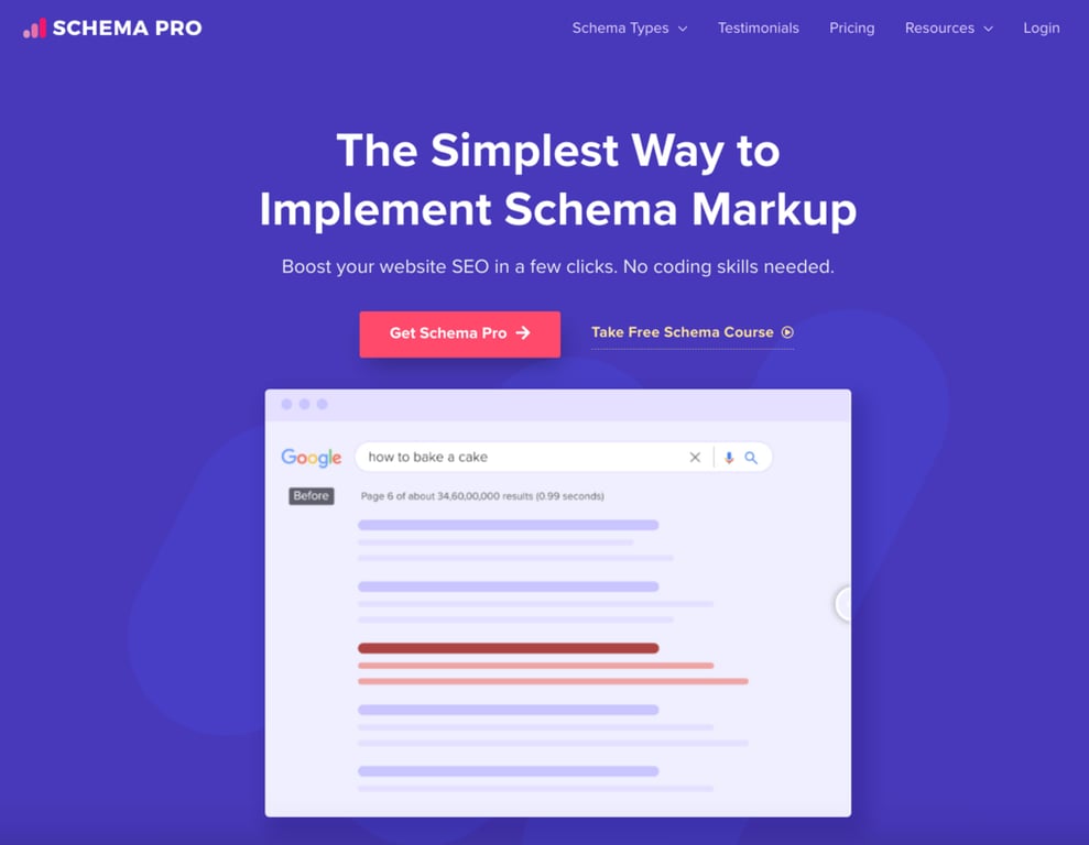 Schema Pro plugin homepage