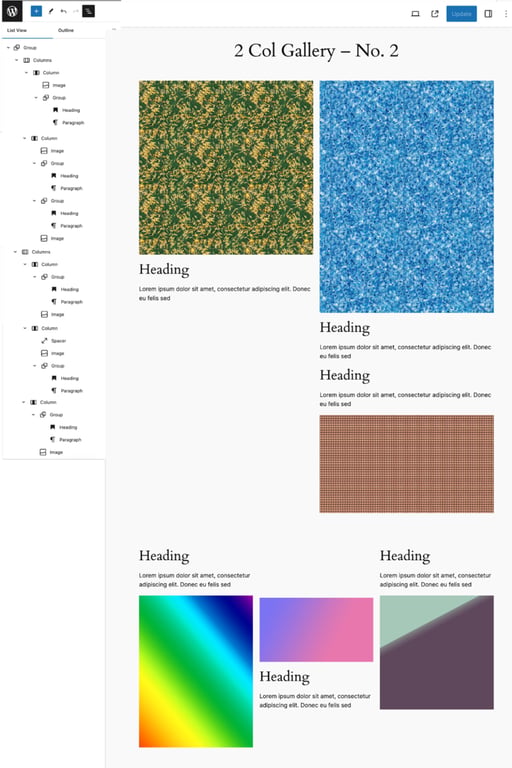 The second example of the gallery pages
