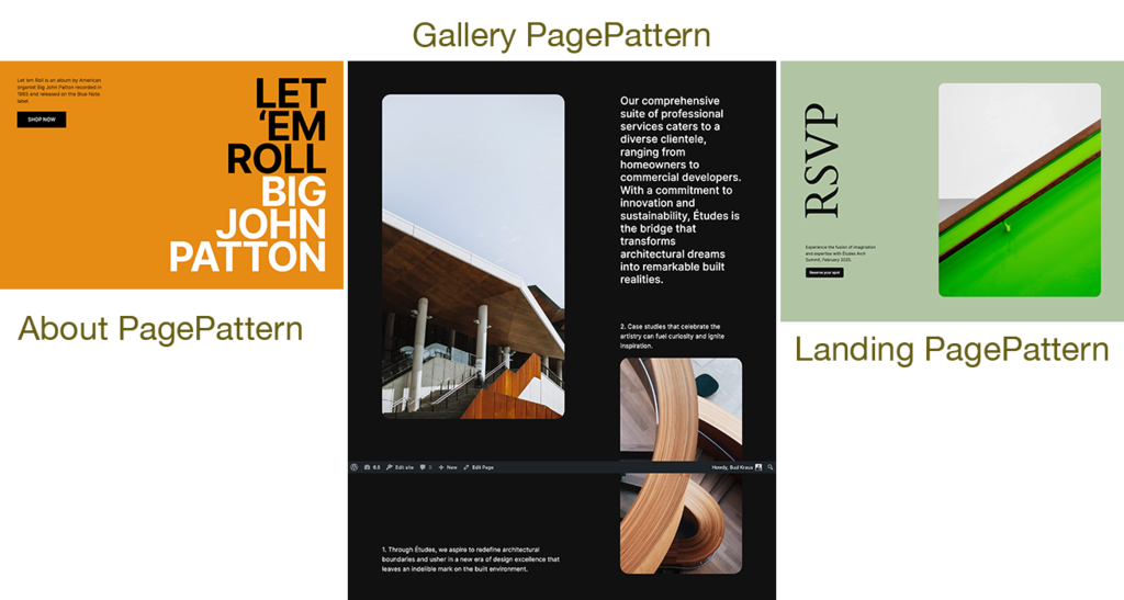 Block patterns available on the Twenty Twenty-Four theme