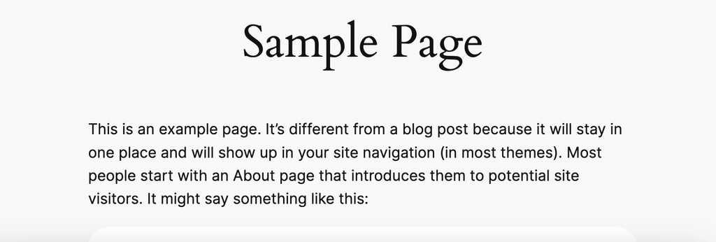 An example of sans serif font used for a paragraph