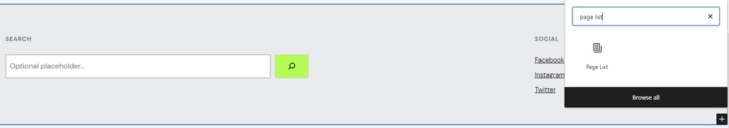 The add block option in the Gutenberg editor