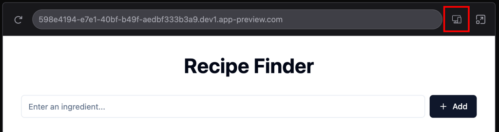 Preview of web app highlighting device preview function