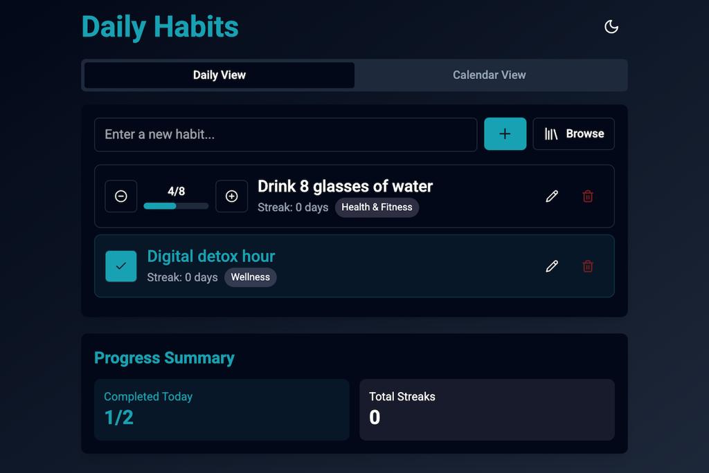 Hostinger Horizons creates a dark mode for the app