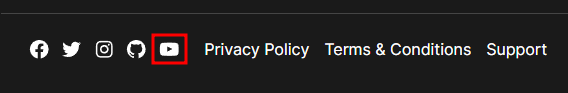 The end result for adding a YouTube icon using Site Editor