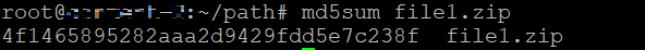 Terminal prints a ZIP file checksum