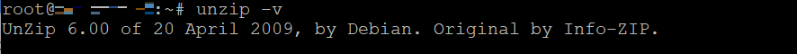 Terminal returns the installed unzip version number