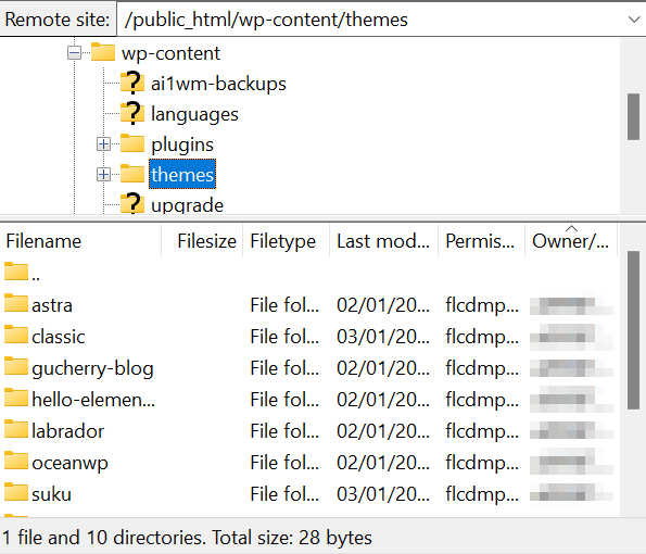 FilleZilla's themes subdirectory
