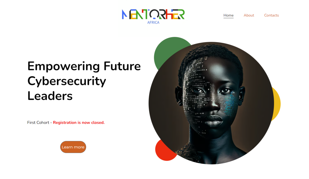 MentorHer Africa website homepage