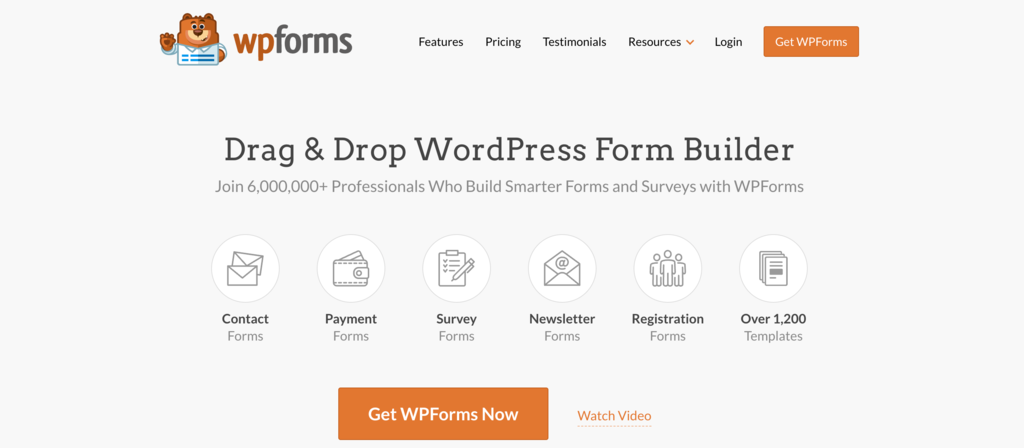 WPForms homepage