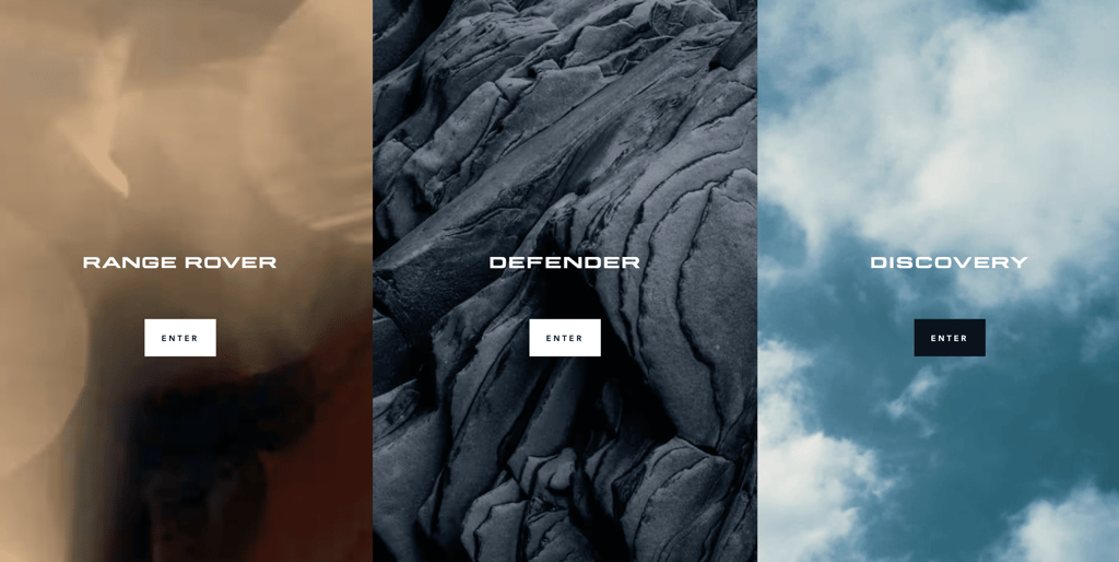 Land Rover official store's homepage
