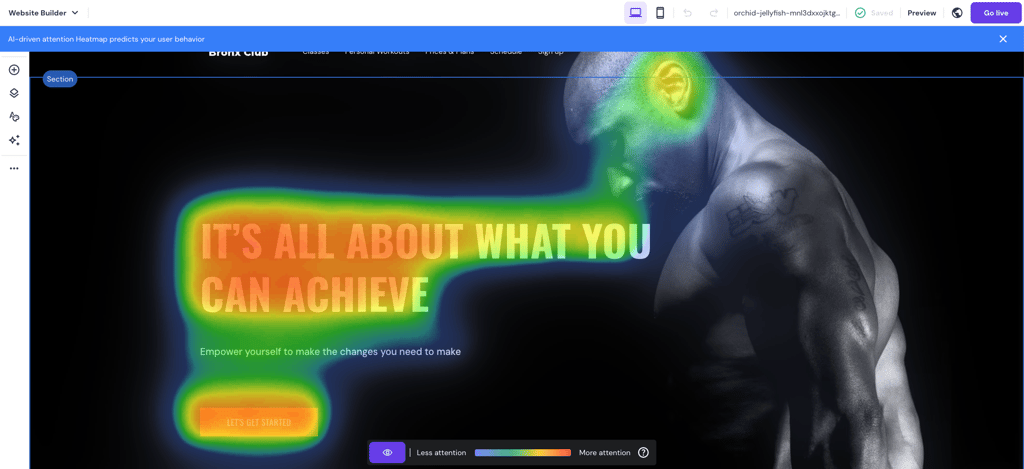 AI Heatmap in use in the editor