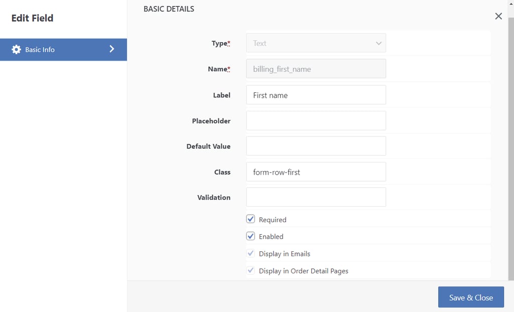 Editing an existing WooCommerce checkout field