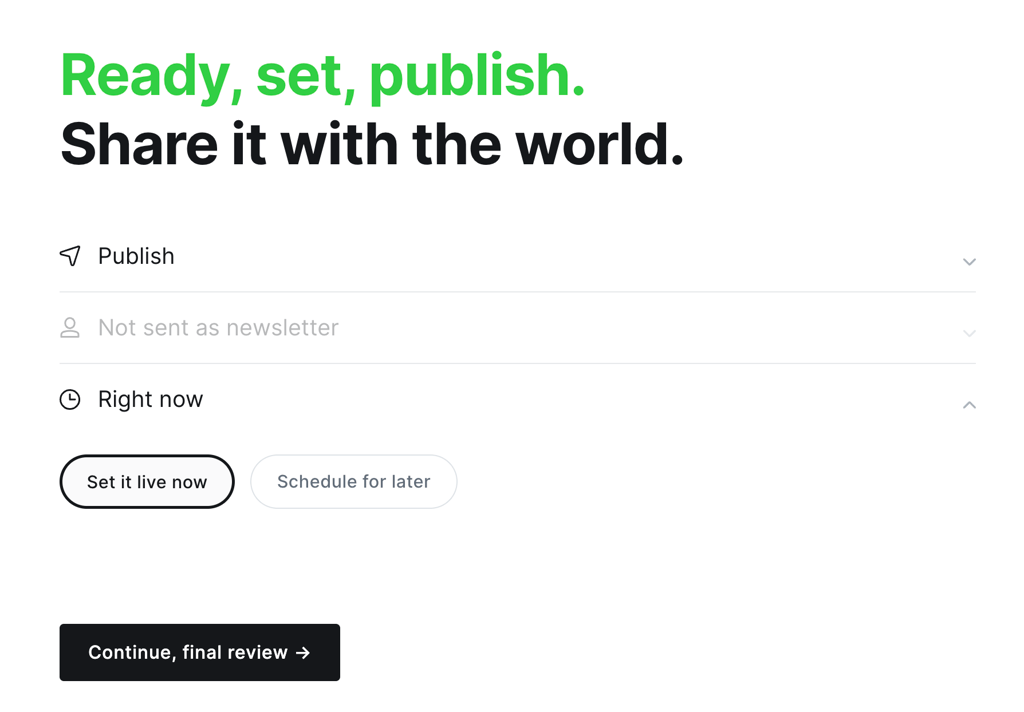 Ghost publish