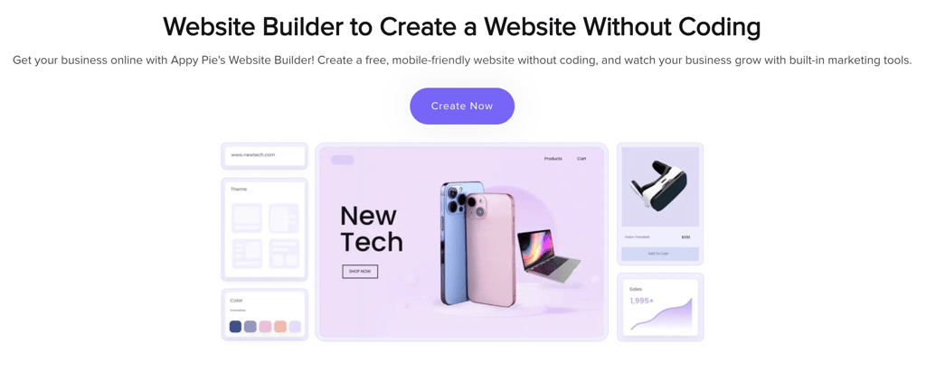 Appy Pie homepage