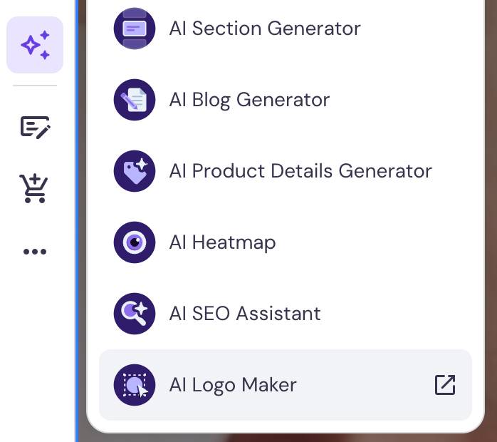 AI Logo Maker panel