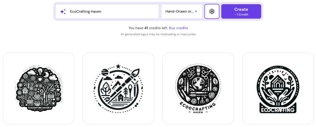 Examples of craft logos made with AI Logo Maker
