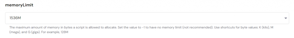 Limite de mémoire PHP dans hPanel