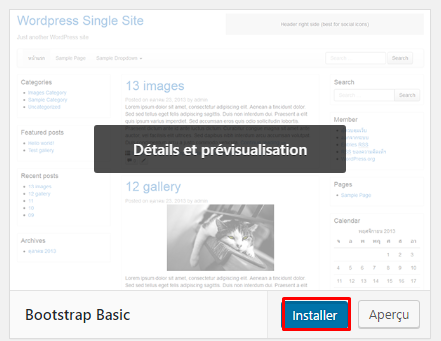 Installer th&egrave;me wordpress