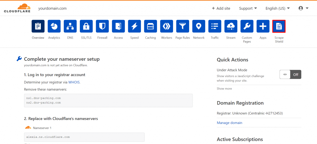 Scrape shield sur Cloudflare
