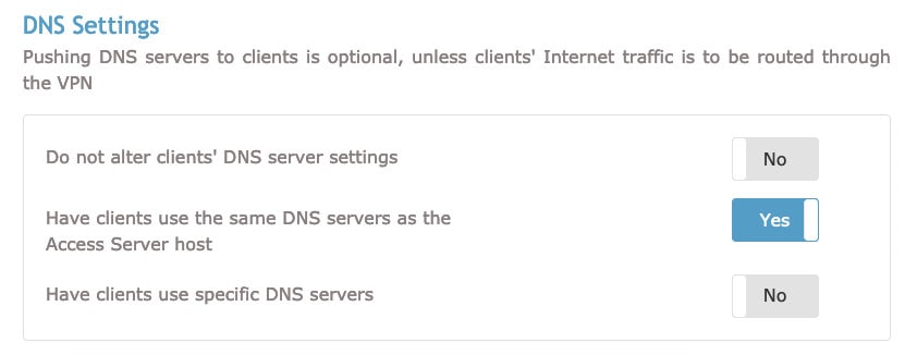 Param&egrave;tres DNS OpenVPN