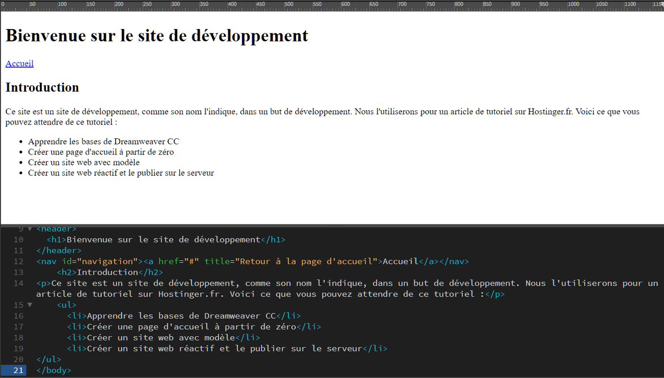 Ajouter une liste des éléments