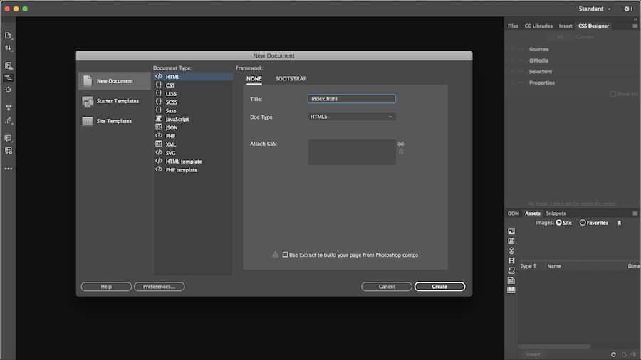 Créer un nouveau document