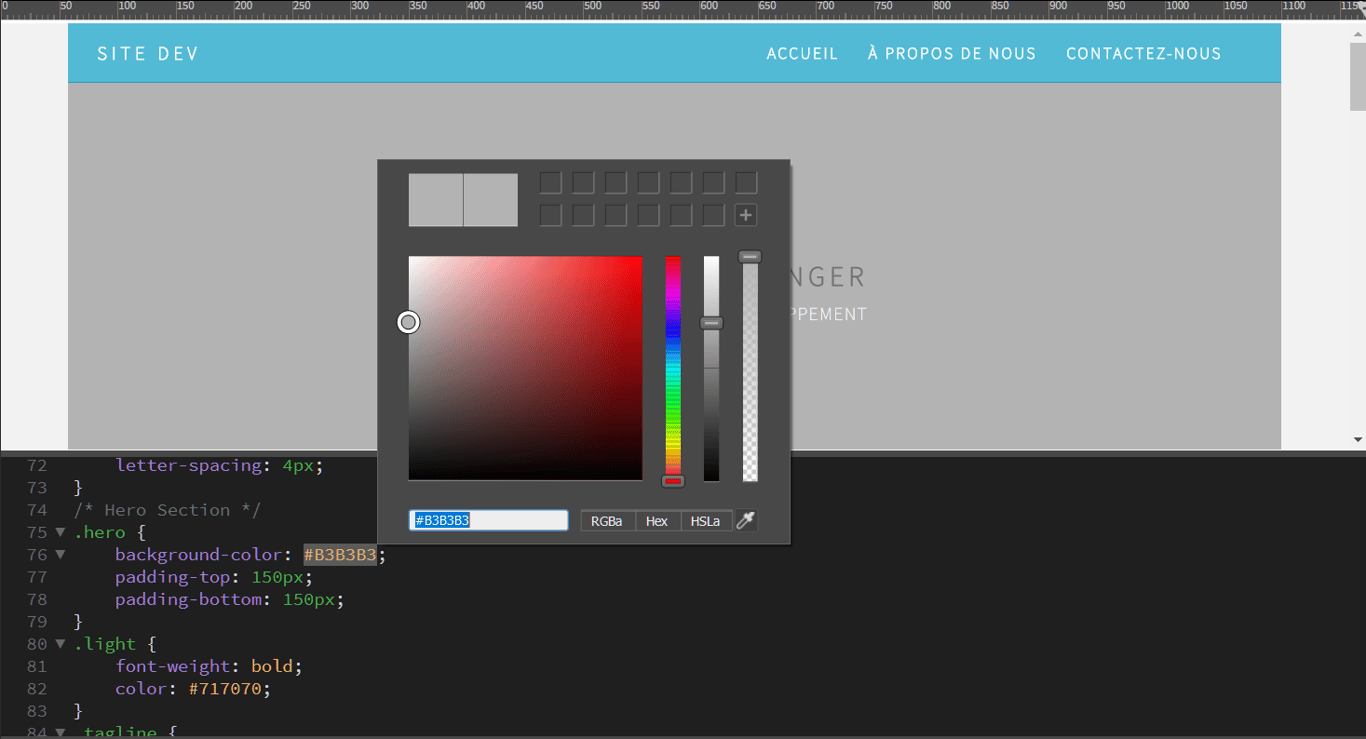 Sélectionneur de couleurs Dreamweaver