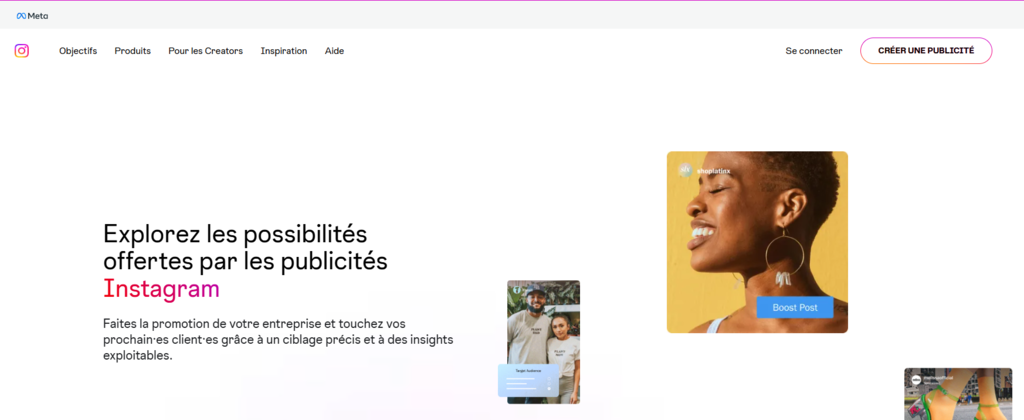 Les publicités Instagram - un exemple pour augmenter le trafic vers votre site web.