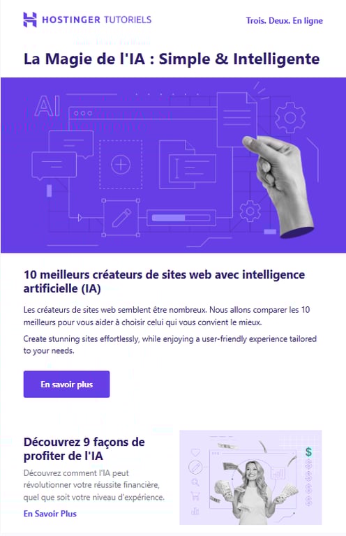 La lettre d'information de Hostinger