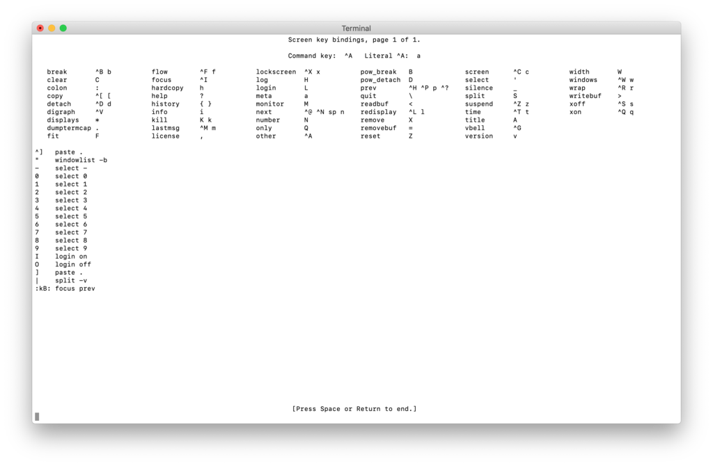 Diff&eacute;rentes commandes de Screen Linux