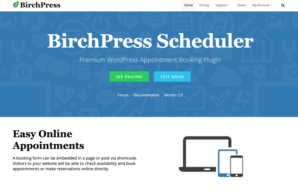 Page d'accueil du plugin BirchPress