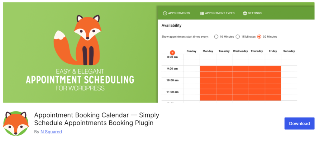 Bannière du plugin Simply Schedule Appointments 