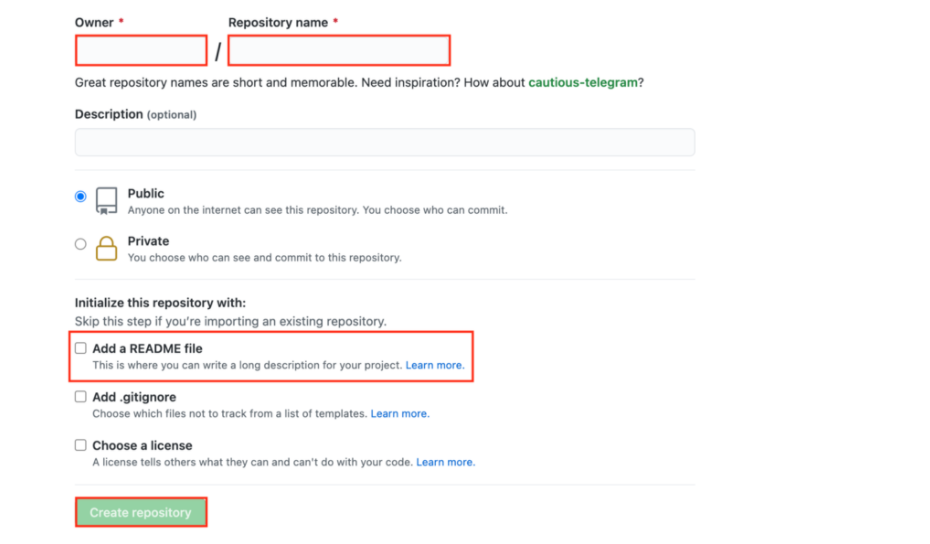 cr&eacute;er un d&eacute;pot sur Github