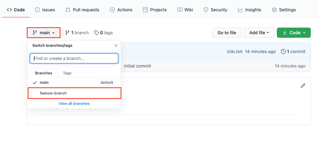 &eacute;tape 1 pour modifier la branche principale