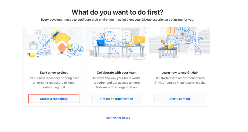 &eacute;tape 1 sur Github pour cr&eacute;er un nouveau r&eacute;f&eacute;rentiel