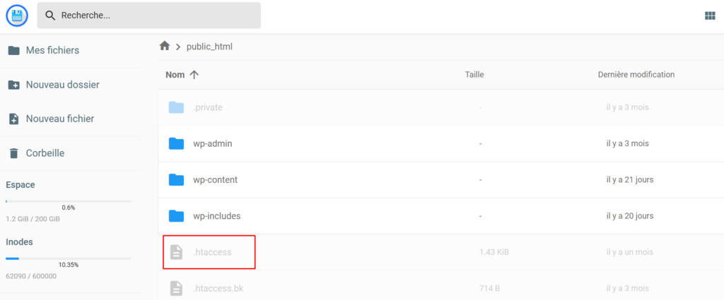 Le fichier .htaccess dans public_html