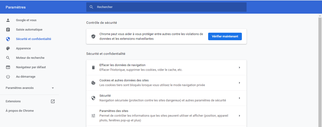 Effacer les donn&eacute;es de navigation sur Google Chrome 