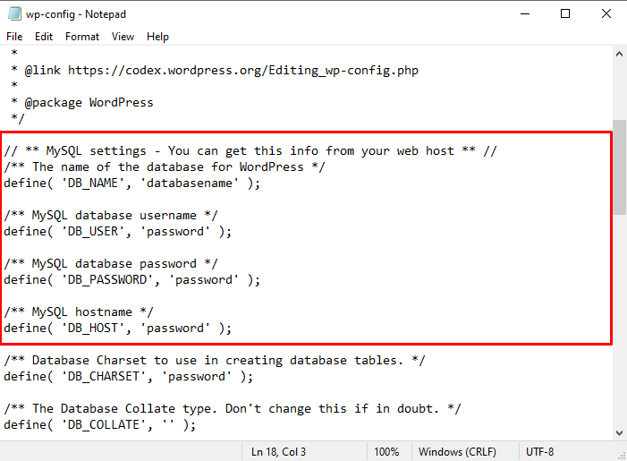 mise &agrave; jour wp-config.php avec de nouvelles donn&eacute;es
