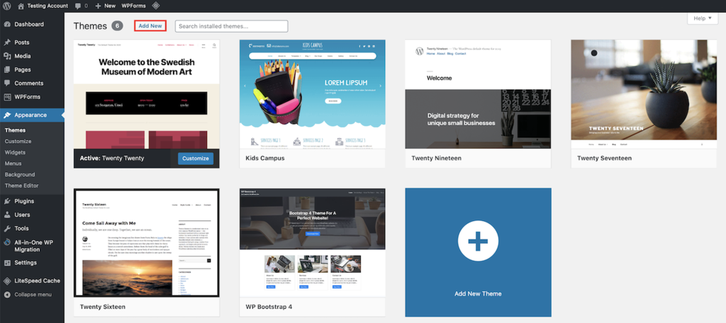 La page d'accueil de Joomla.