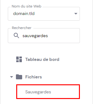 sauvegarde fichiers L'option sauvegarde sur hPanel