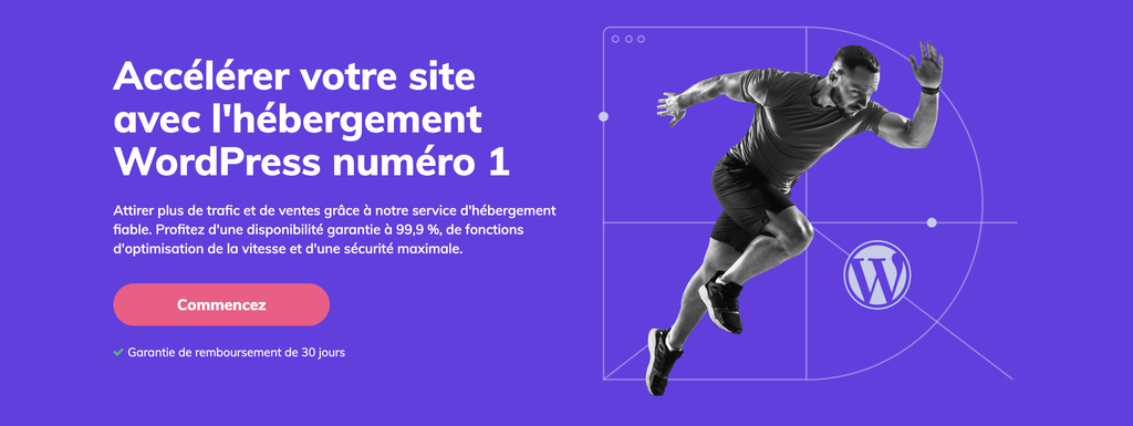 landing page de l'h&eacute;bergement WordPress chez Hostinger.fr