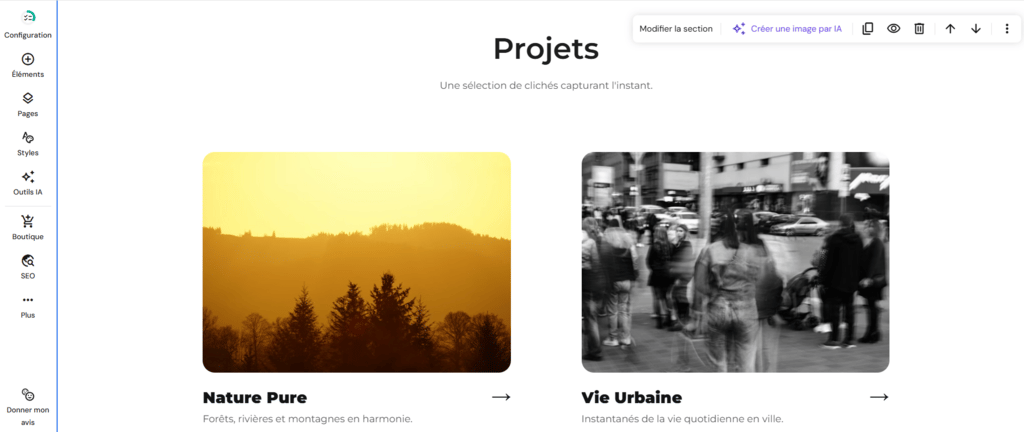 &Eacute;diteur &laquo; glisser-d&eacute;poser &raquo; du cr&eacute;ateur de sites internet de Hostinger